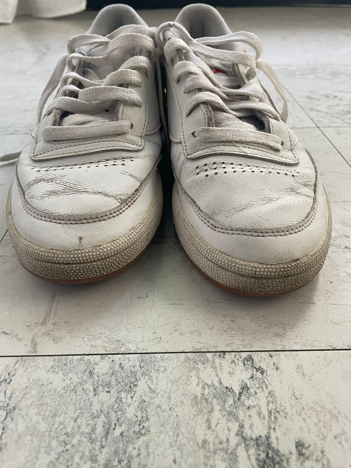 Reebok wit leer, Wit, Ophalen of Verzenden, Sneakers, Gedragen