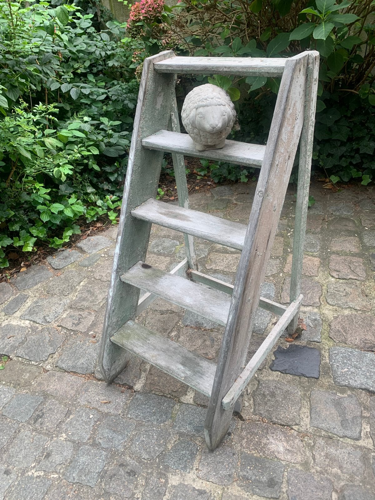 Mooi oud houten laddertje H91 B45cm, Ophalen