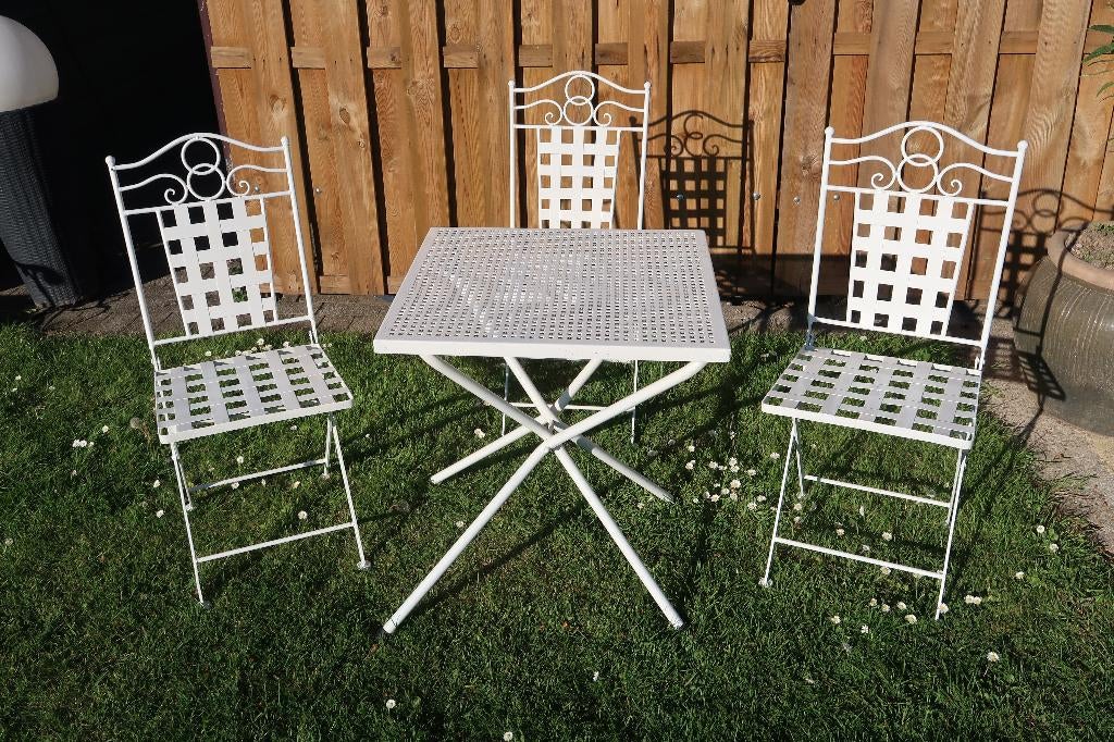 bistrosetje, Tuin en Terras, Ophalen, Gebruikt, Overige materialen, 3 zitplaatsen