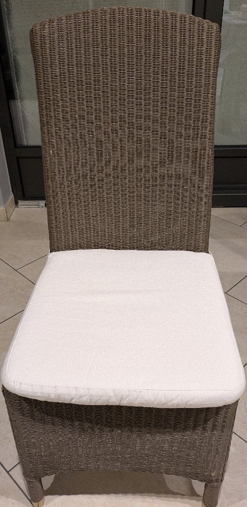 Ensemble table en chêne clair  + 6 chaises en osier, Maison & Meubles, Rustique moderne, Enlèvement, Utilisé, 50 à 100 cm