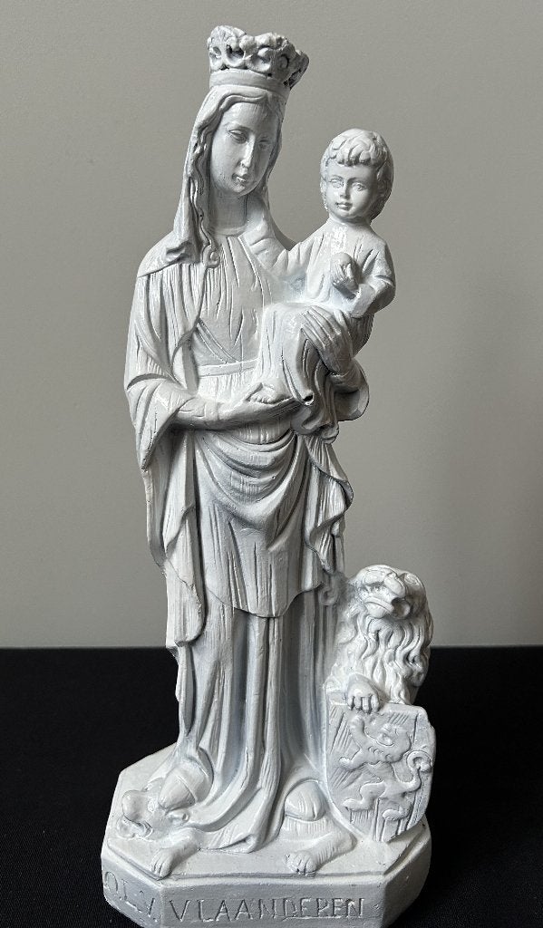 Belle statue - Notre-Dame des Flandres - 34 cm - Plâtre, Antiquités & Art, Enlèvement ou Envoi