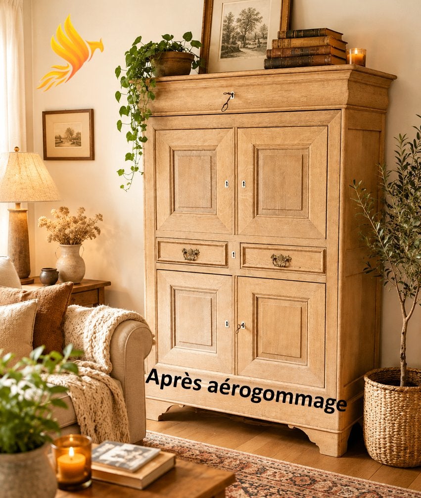 Bonheur du jour (chiffonnière) en chêne., Ophalen