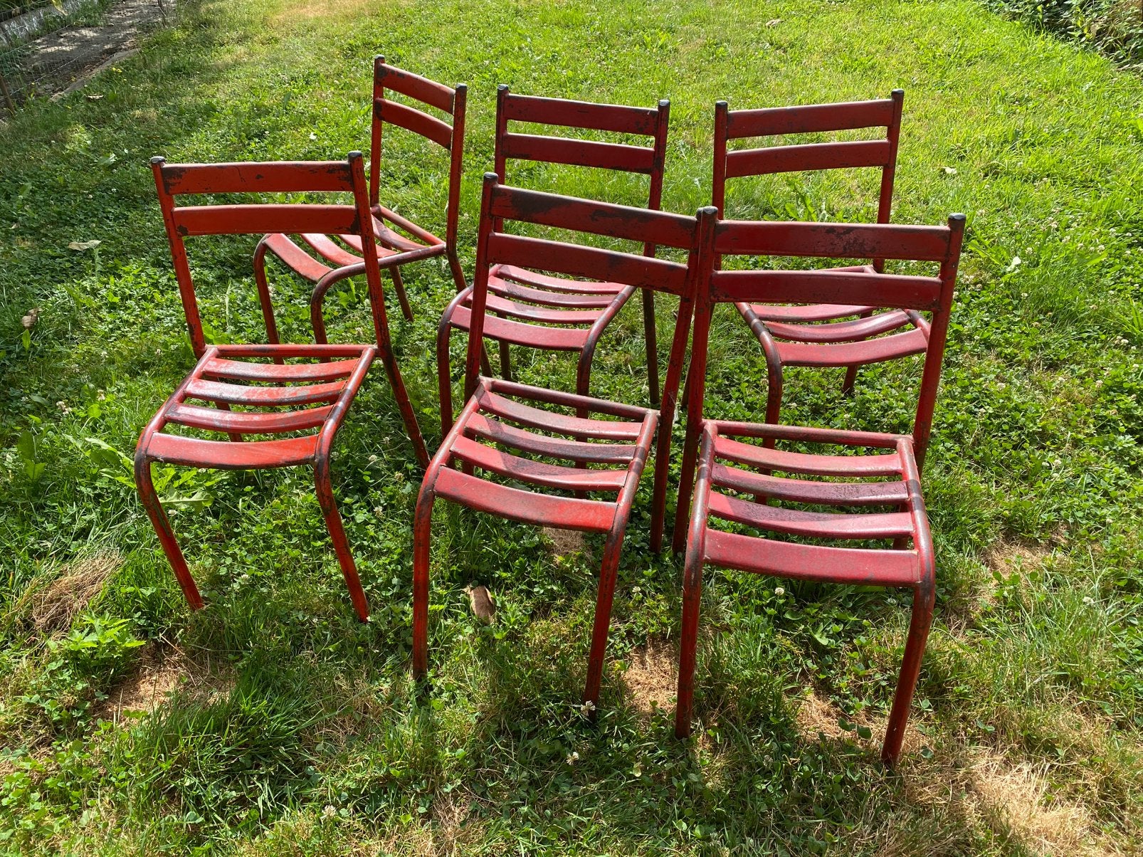 6 chaises retro terrasse jardin, Jardin & Terrasse, Enlèvement, Utilisé, Métal