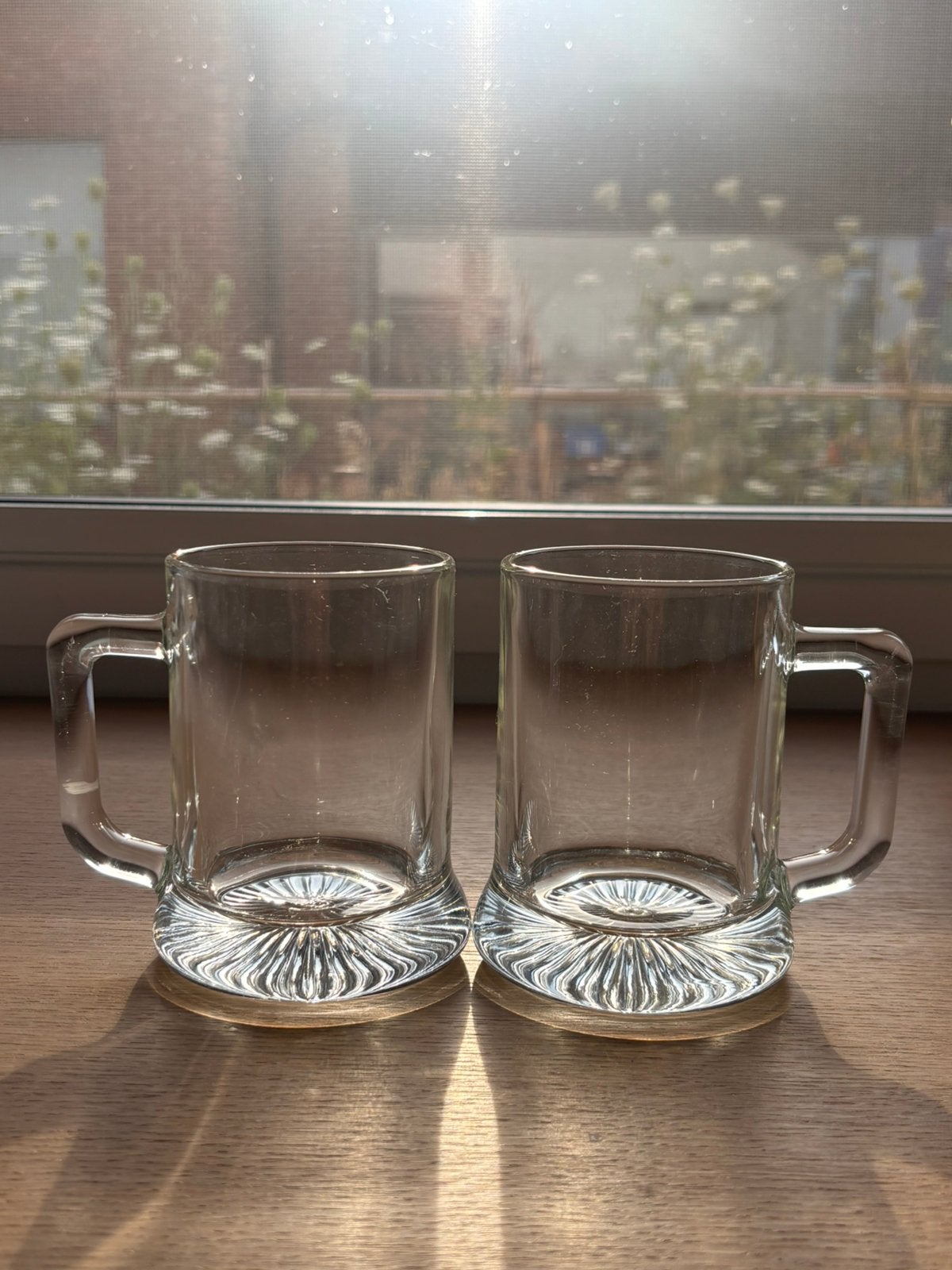 2 bier pul glazen Duits extra dik 25cl, Enlèvement ou Envoi, Utilisé, Verre à bière