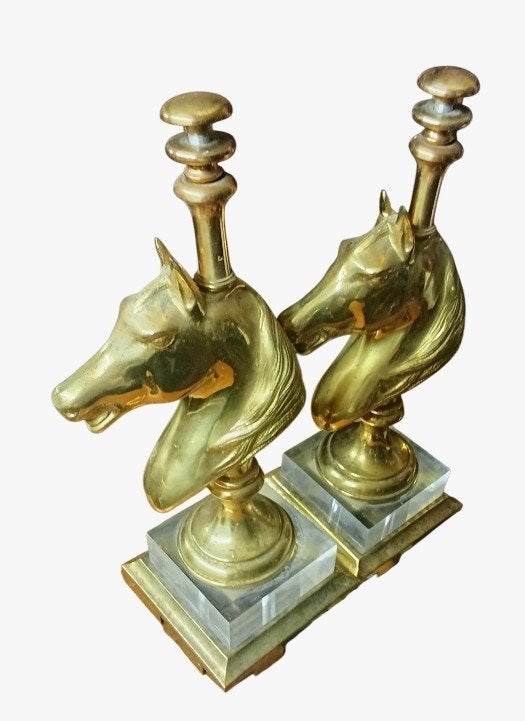 Pied de lampe tête de cheval style maison charles en, Enlèvement ou Envoi