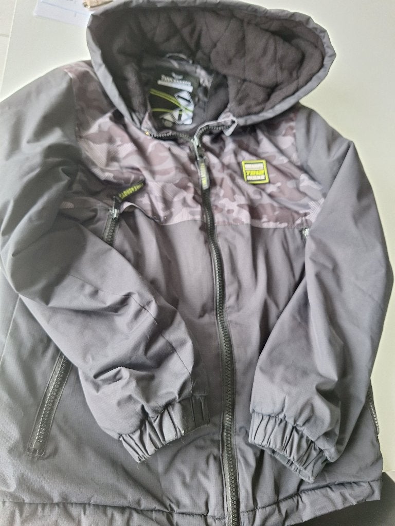Jas jongen 11-12 jaar met fleece vanbinnen, Ophalen, Gedragen, Overige maten, Zwart
