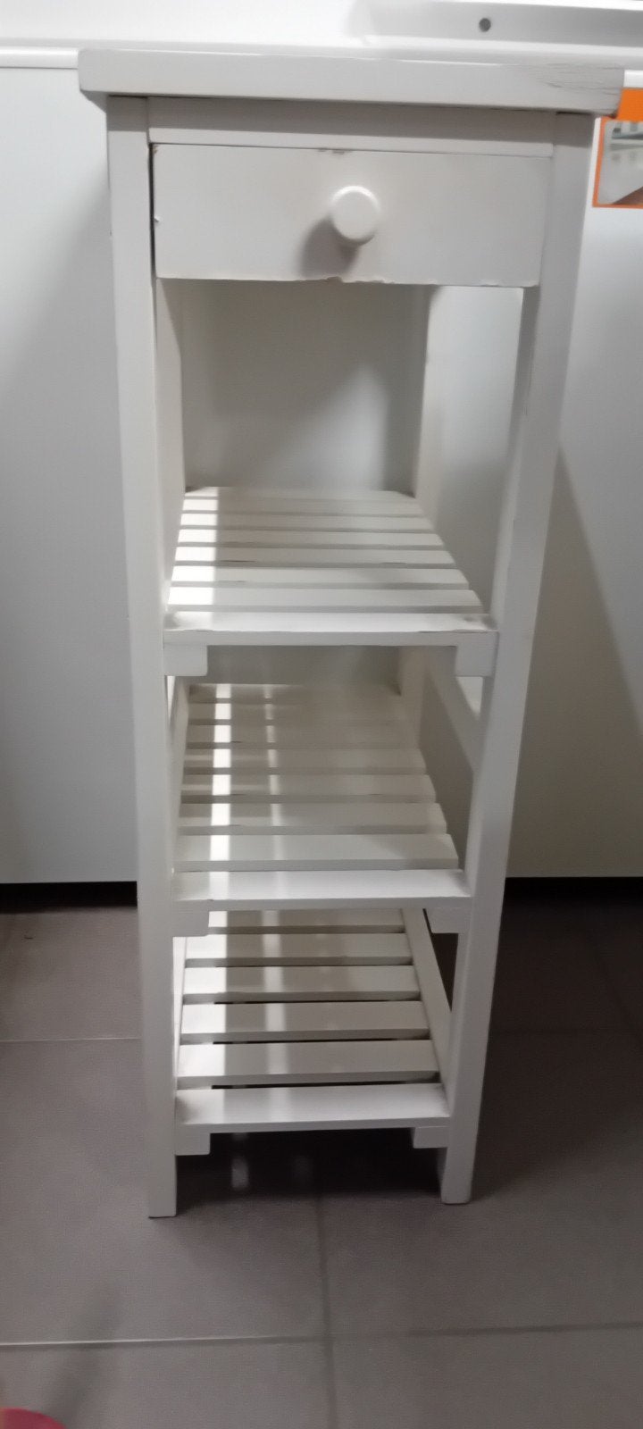 Wit smal kastje met 1 lade, Huis en Inrichting, Ophalen, Wit