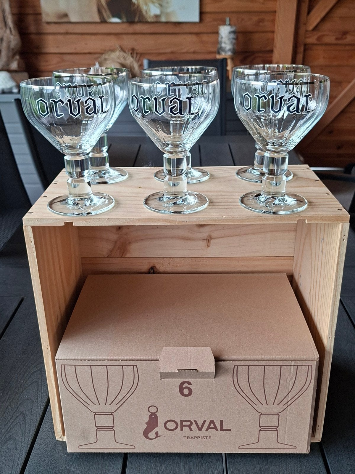 Orval 6 verres 33cl logo bleu, Collections, Enlèvement