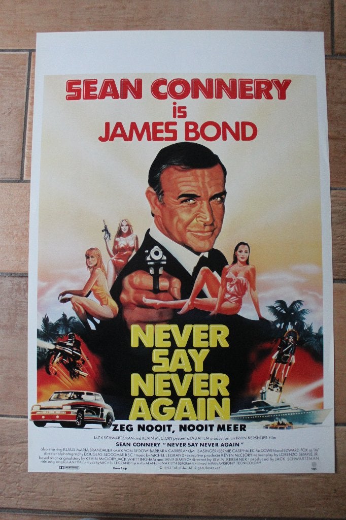filmaffiche James Bond Never Say Never Again filmposter, Collections, Enlèvement ou Envoi, Rectangulaire vertical, A1 jusqu'à A3