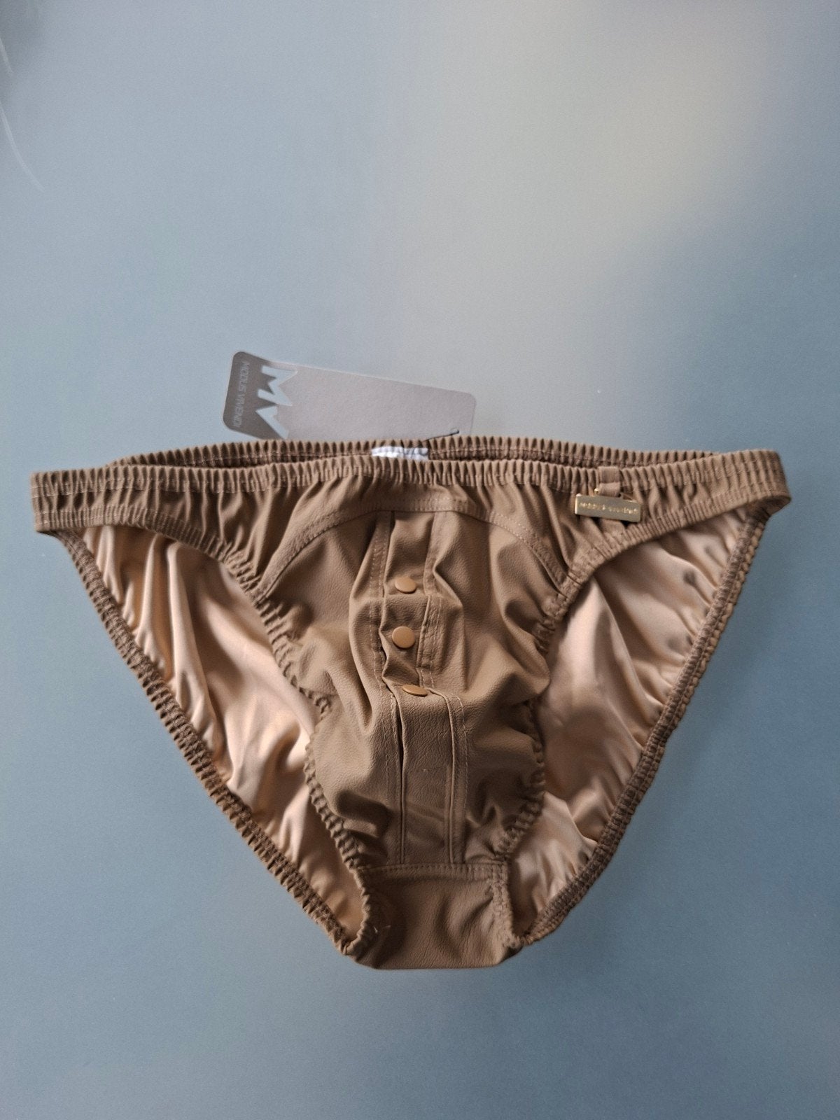 nieuwe  sexy ledere look slip met  3 drukknopen, Ophalen of Verzenden, Bruin, Modus Vivendi, Slip