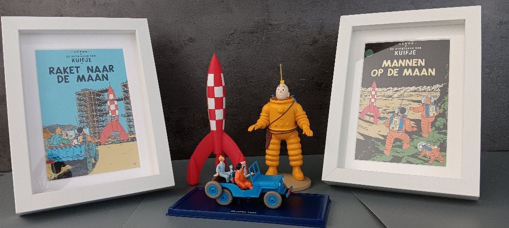 Coffret Tintin et la Lune, Enlèvement ou Envoi, Tintin, Comme neuf, Statue ou Figurine