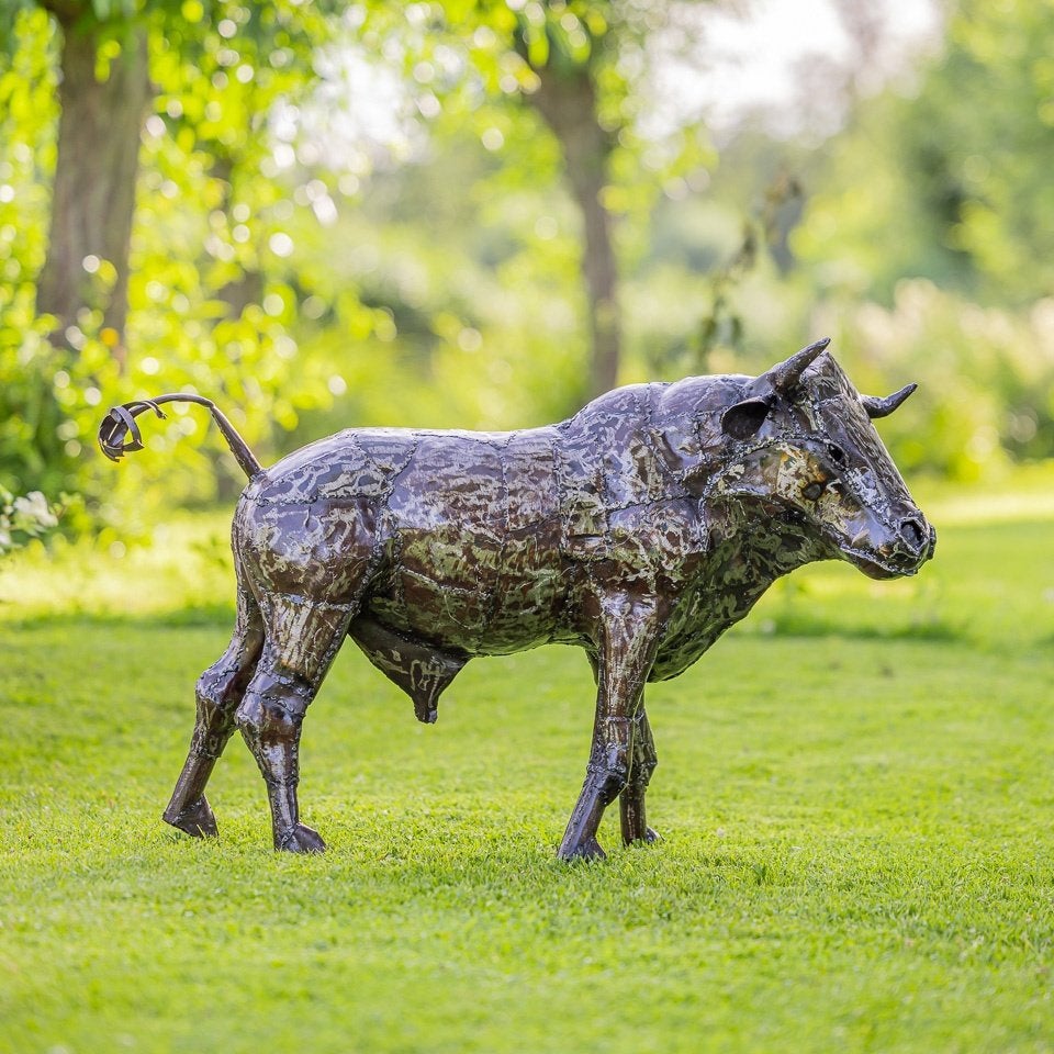 Stier van metaal, Jardin & Terrasse, Statues de jardin, Neuf, Animal, Métal, Enlèvement ou Envoi