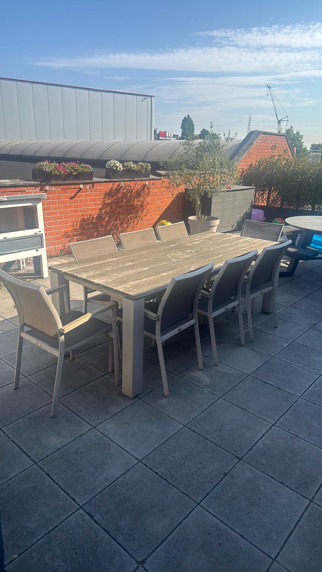 Tuintafel met 8 stoelen, Ophalen, Gebruikt, Eettafel, Aluminium