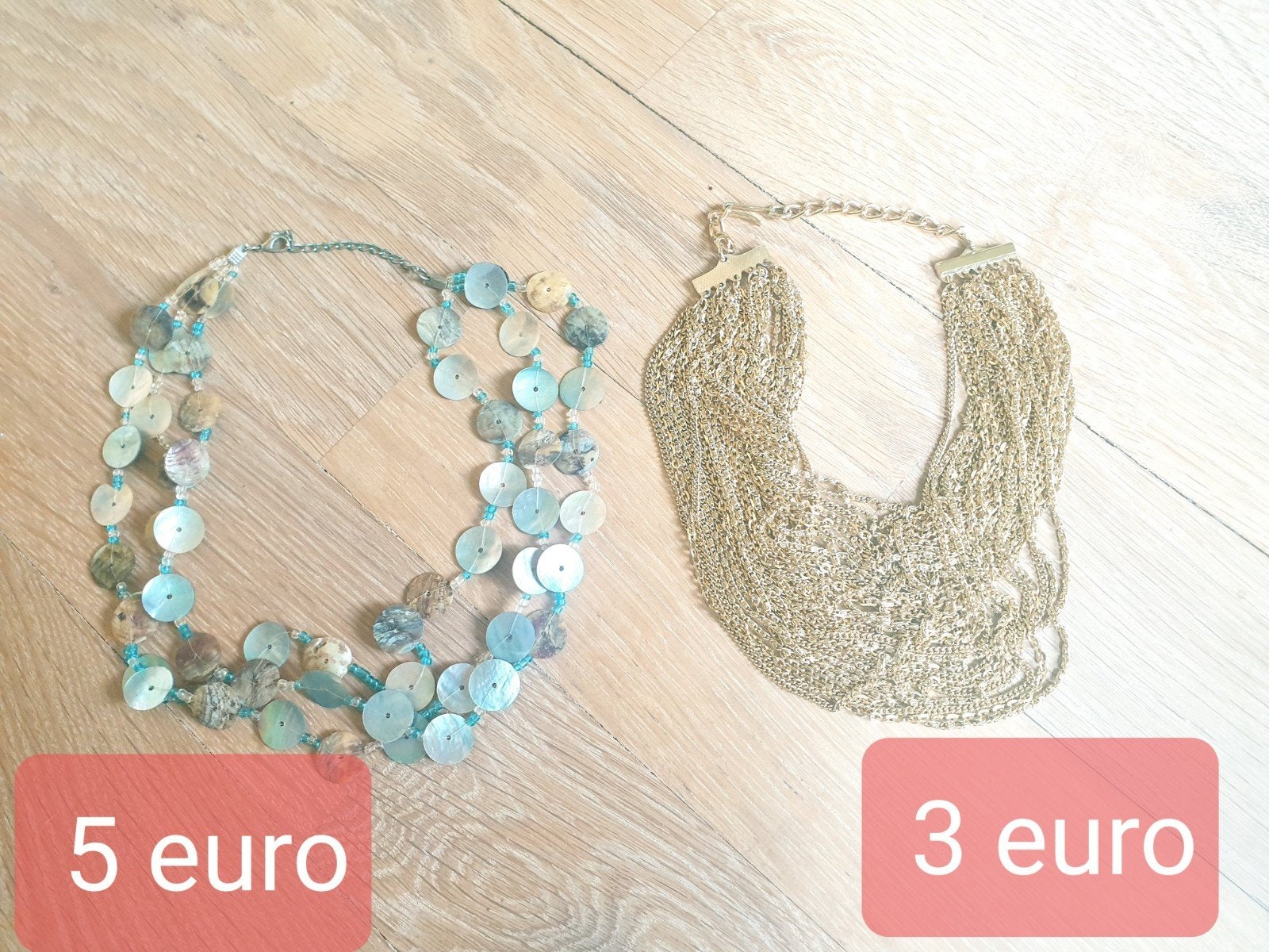 Fantasie halssnoeren

- blauw parelmoer: 50 cm lengte : 5 eu, Bijoux, Sacs & Beauté, Colliers, Enlèvement ou Envoi, Bleu