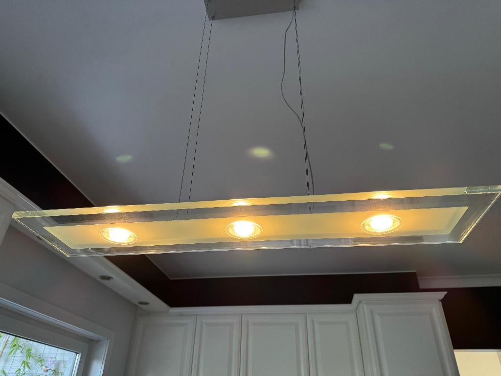HANGLAMP LED 3 LICHTPUNTEN, Ophalen, Gebruikt, Glas, 50 tot 75 cm