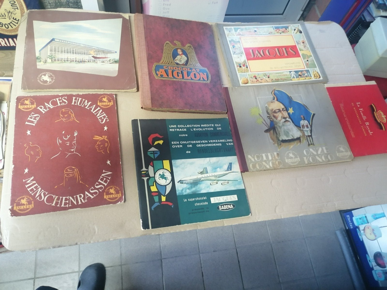 lot oude plak boeken en losse kaartjes zie foto, Ophalen of Verzenden