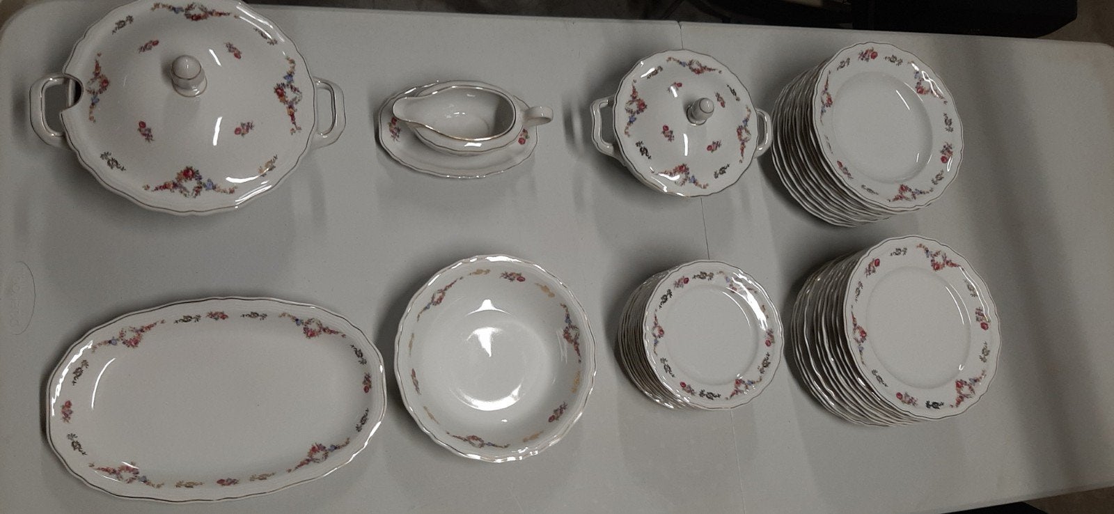 Porseleinen servies Rheinkrone Bavaria voor 12 personen, Antiek en Kunst, Antiek | Servies compleet, Ophalen