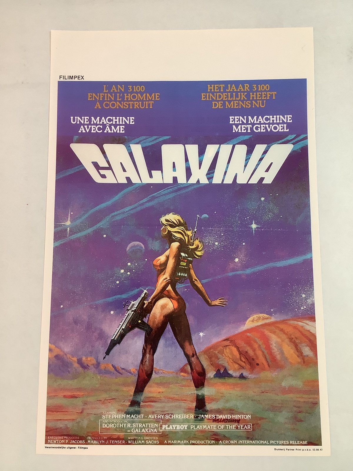 Affiche du film GALAXINA 36-54 cm d'occasion, Collections, Posters & Affiches, Enlèvement ou Envoi
