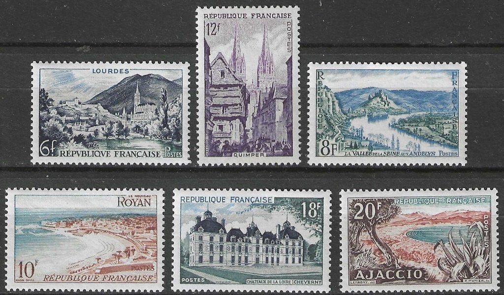France 1954 - Yvert 976-981 - Tourisme (PF), Timbres & Monnaies, Timbres | Europe | France, Envoi, Non oblitéré