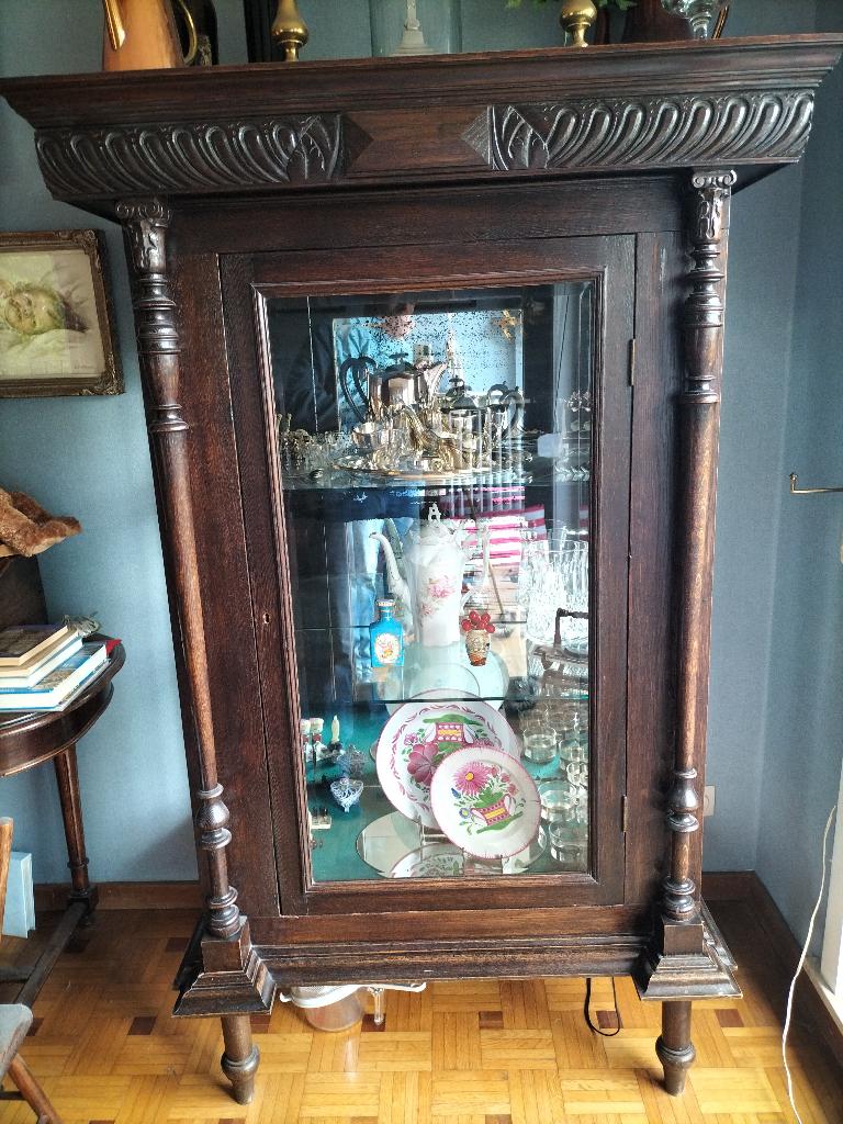 Antieke Vitrinekast Henri II / Neorenaissance, Antiek en Kunst, Antiek | Meubels | Kasten, Ophalen