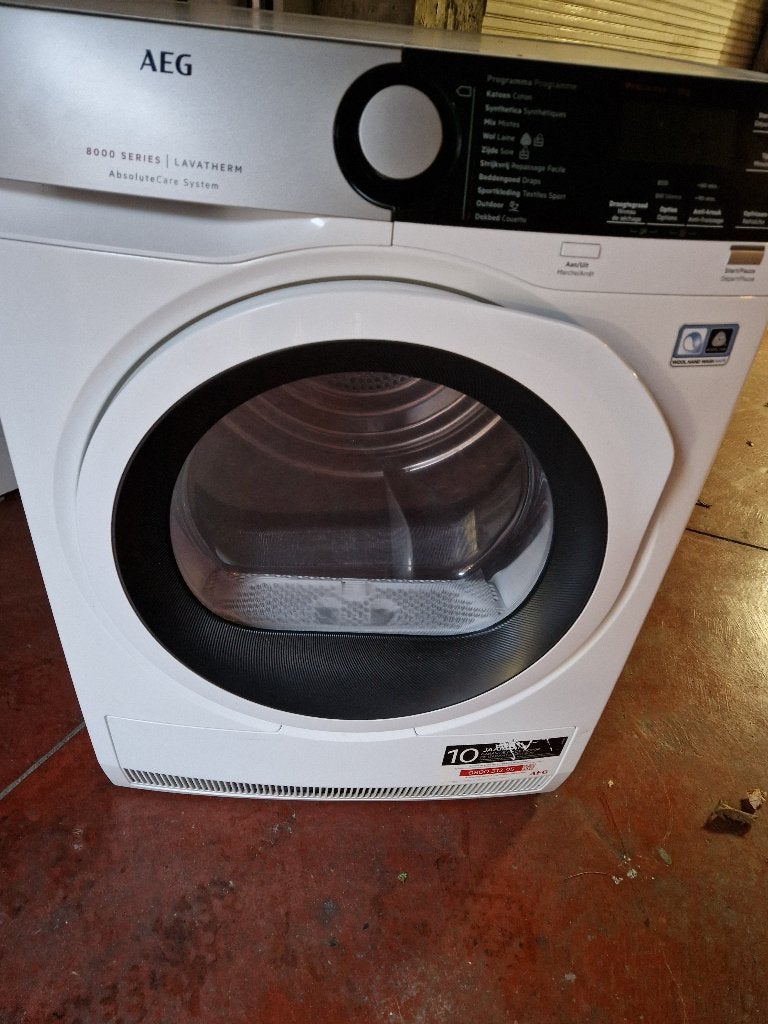 AEG droger 8kg warmtepomp A ++. 8000-serie, Elektronische apparatuur, Ophalen, Zo goed als nieuw, Voorlader