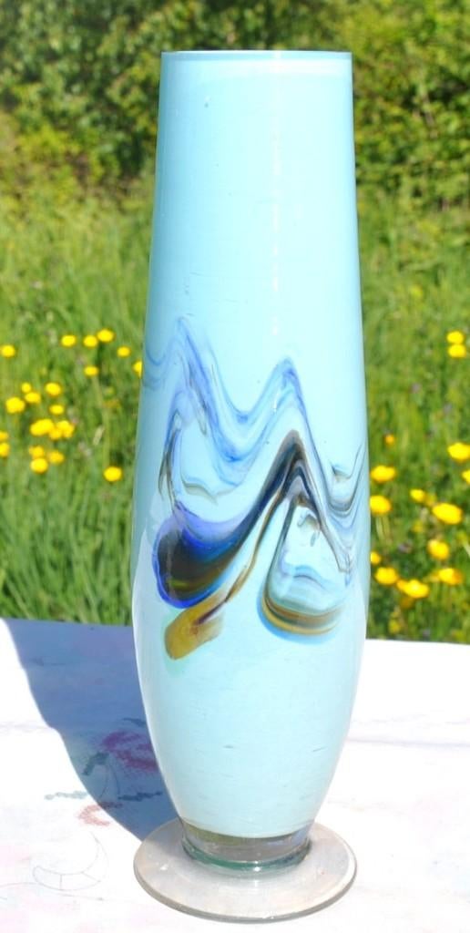 vase en verre multicouche bleu chamarré, Enlèvement ou Envoi