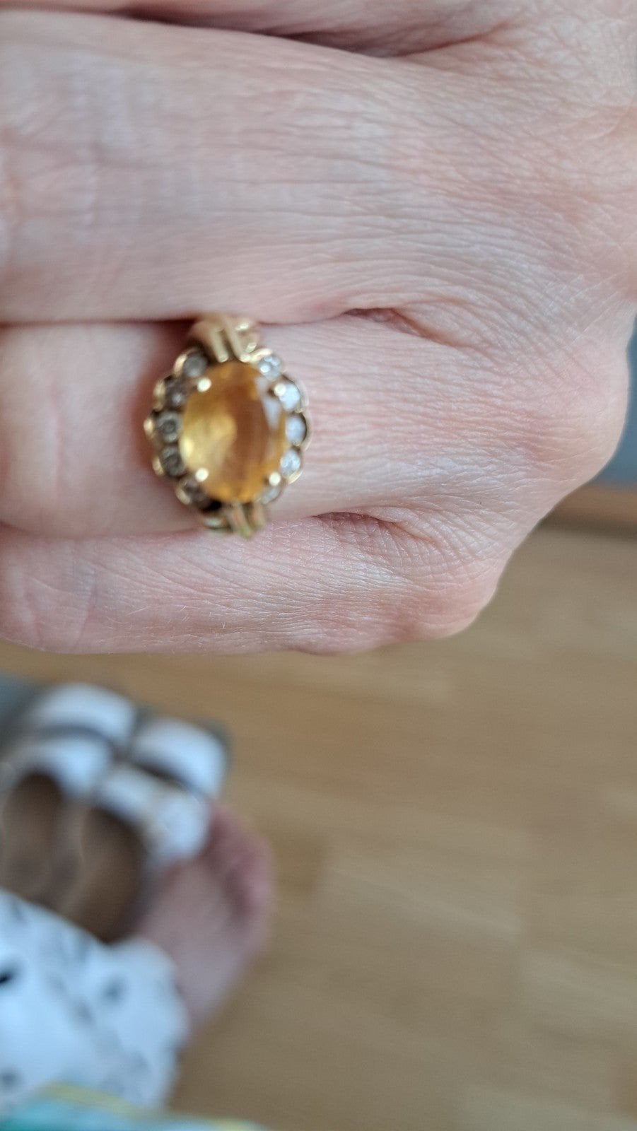 Bague ancienne 14 l'or  antiquités  pierre saphir  diamant, Enlèvement ou Envoi