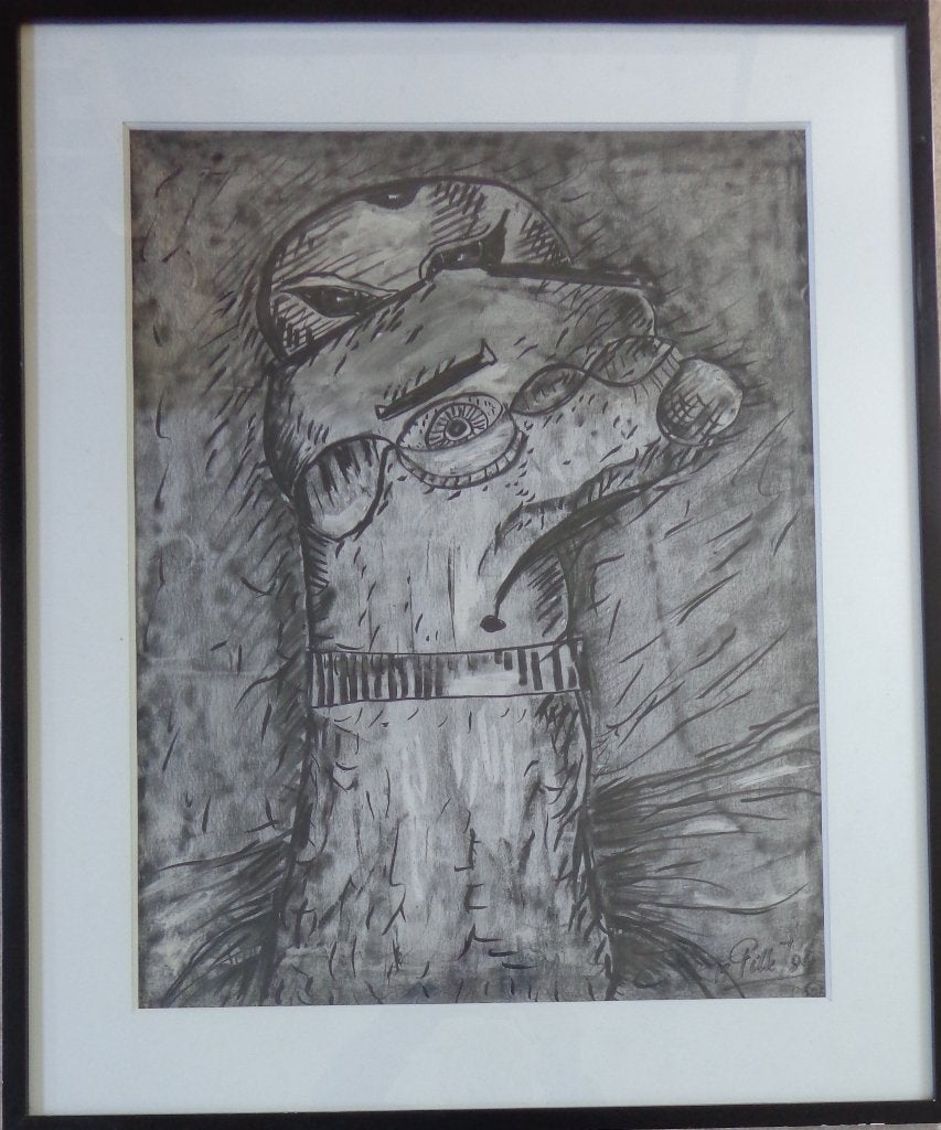 JACQUES PILLE / FIGUUR / ORIGINEEL WERK / 92x76cm / KADER, Enlèvement