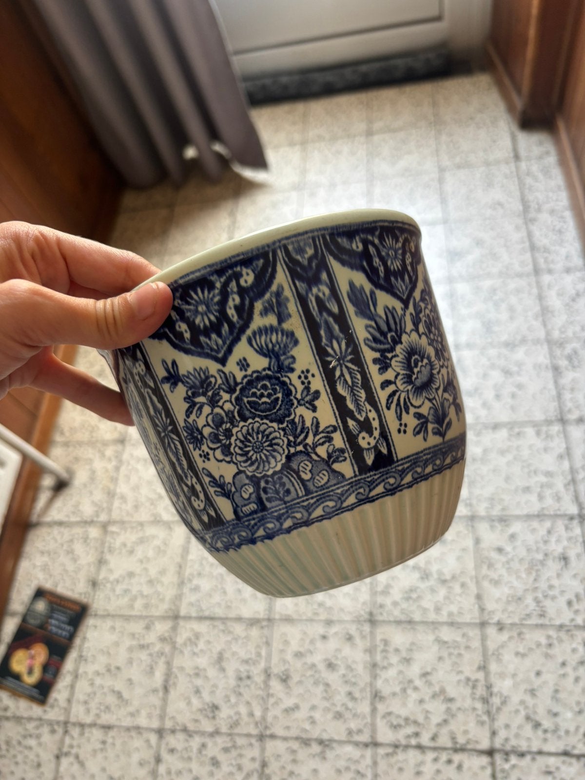 Cache-pot vintage Boch Royal Sphinx – Delft bleu/blanc, Enlèvement