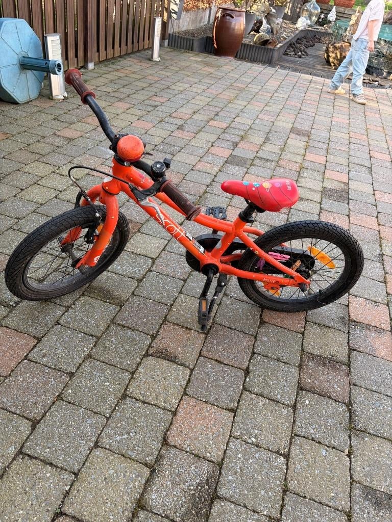 Oranje kinderfiets (16"), Ophalen, 16 tot 20 inch