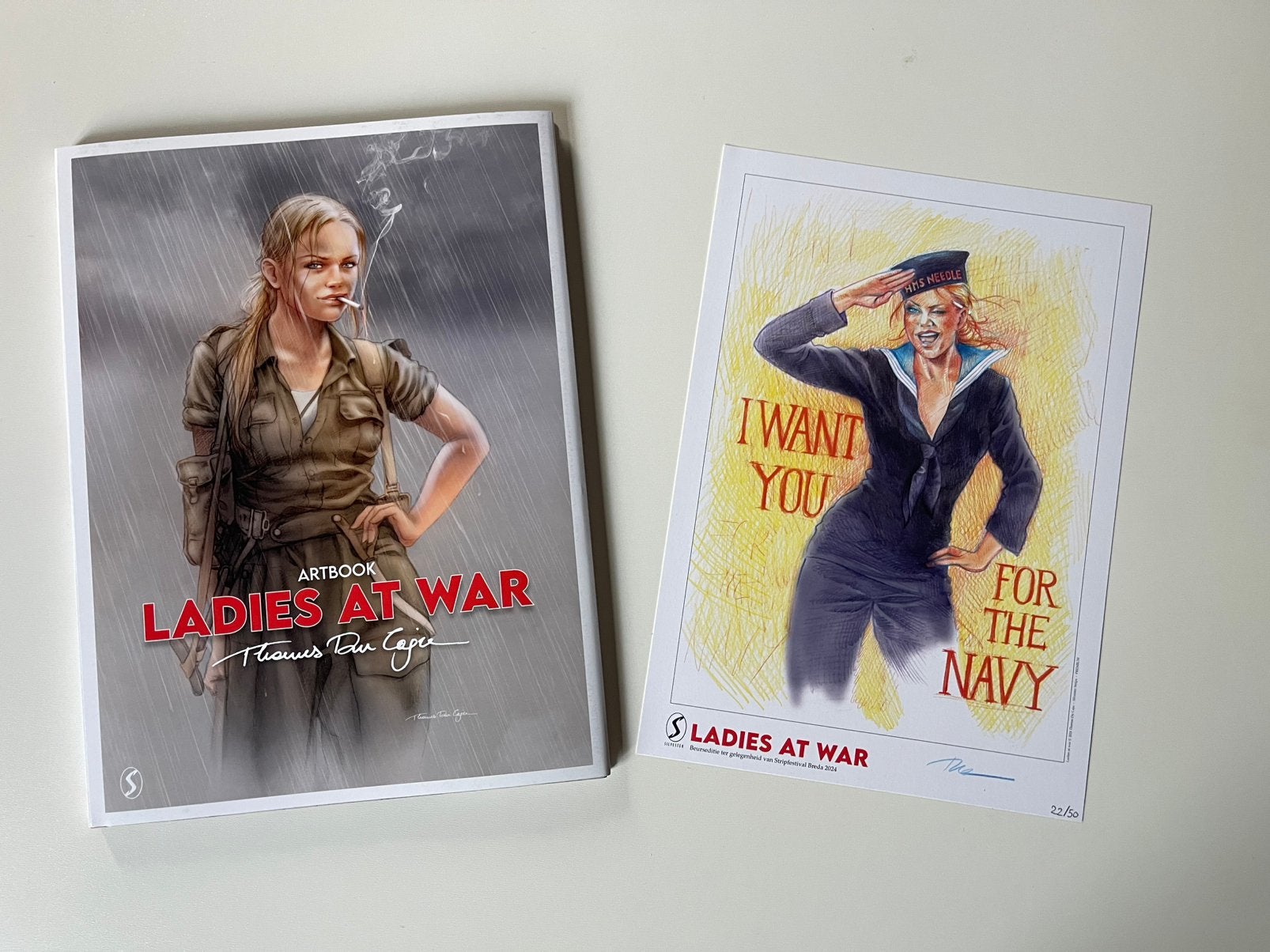 Artbook Thomas Du Caju: Ladies at war beurseditie op 50 ex, Boeken, Ophalen of Verzenden, Zo goed als nieuw