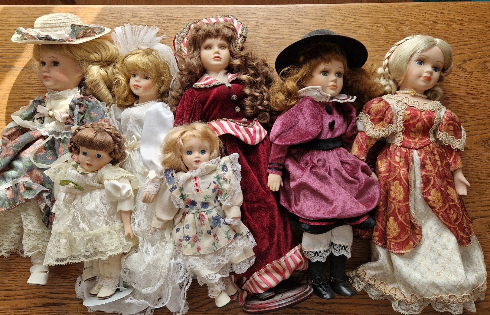 Lot de 7 poupées en porcelaine, Enlèvement, Utilisé, Poupée