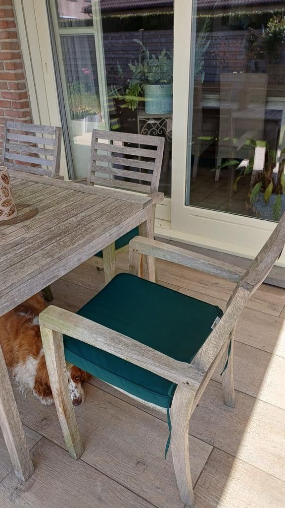 Tuinset in zware teak van het merk Bristol, Tuin en Terras, Tuinsets en Loungesets, Tuinset, Teakhout, 6 zitplaatsen, Eettafel