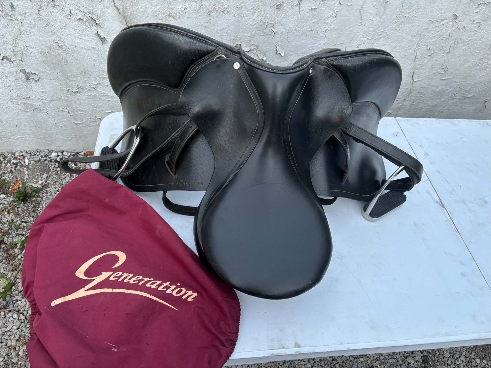 Selle mixte Fouganza (Decathlon) + Étrier, Dieren en Toebehoren, Ophalen, Zo goed als nieuw, Overige merken