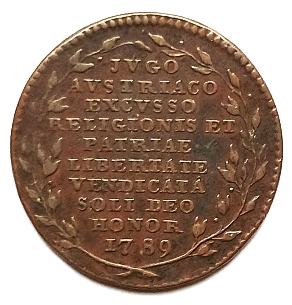 medaille1789  1790 terugkeer vrijheid brabant T. van berckel, Postzegels en Munten, Ophalen of Verzenden, Overige materialen