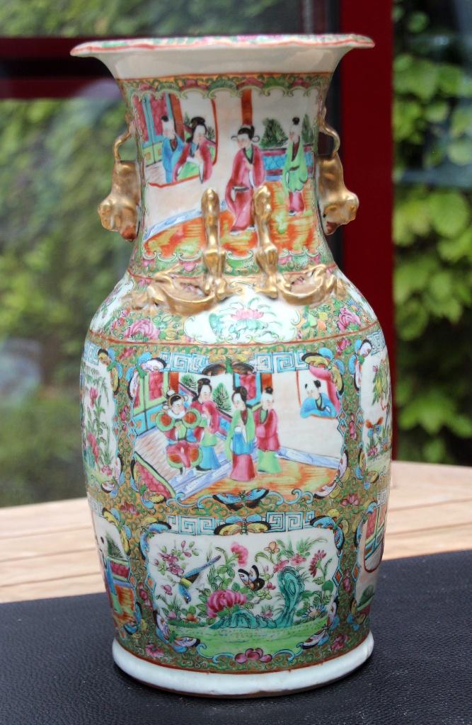 porseleinen Chinese kantonese vaas kanton - 19de eeuw, Ophalen