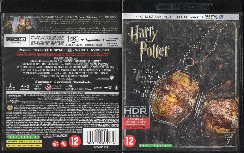 h.p. & les reliques de la mort p1 (4K ultra hd+blu-ray) neuf, CD & DVD, Blu-ray, Enlèvement ou Envoi, Neuf, dans son emballage