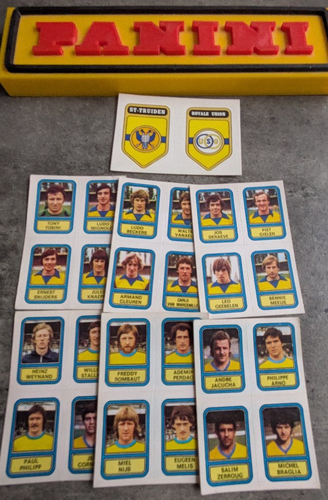 LOT  FOOTBALL PANINI 7 AUTOCOLLANTS UNION SG/ST TROND 1979, Envoi, Neuf