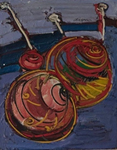 Peter Diem - "Antena", Antiek en Kunst, Kunst | Schilderijen | Modern, Ophalen, Handgeschilderd, Acrylverf