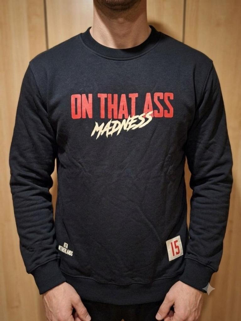 Sweatshirt noir on that ass madness taille L neuf avec étiqu, Enlèvement ou Envoi, Rouge