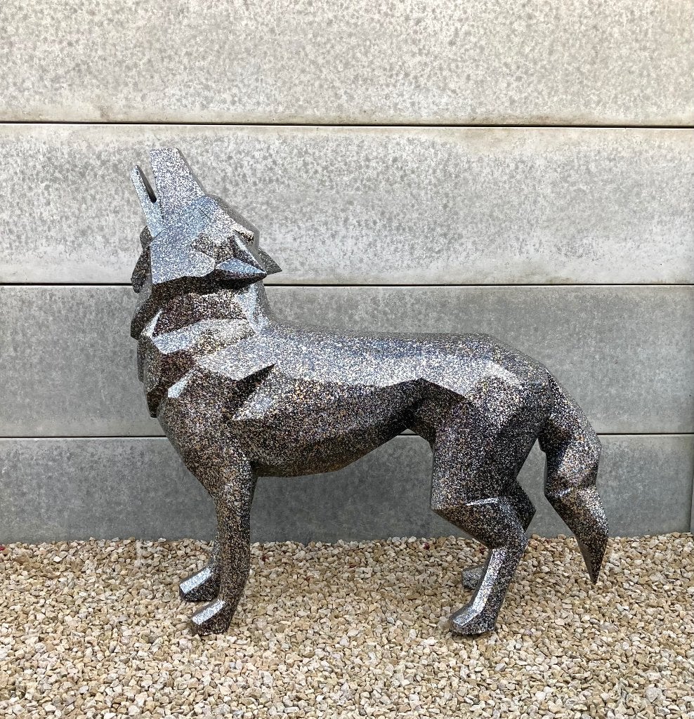 Beeld herder /wolf origami, Tuin en Terras, Ophalen, Nieuw, Overige materialen, Dierenbeeld