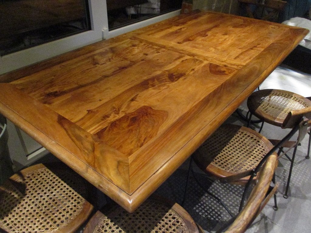 Table de Salle a manger en ACACIA  + 4 chaises, Enlèvement, Utilisé, 50 à 100 cm, Rectangulaire