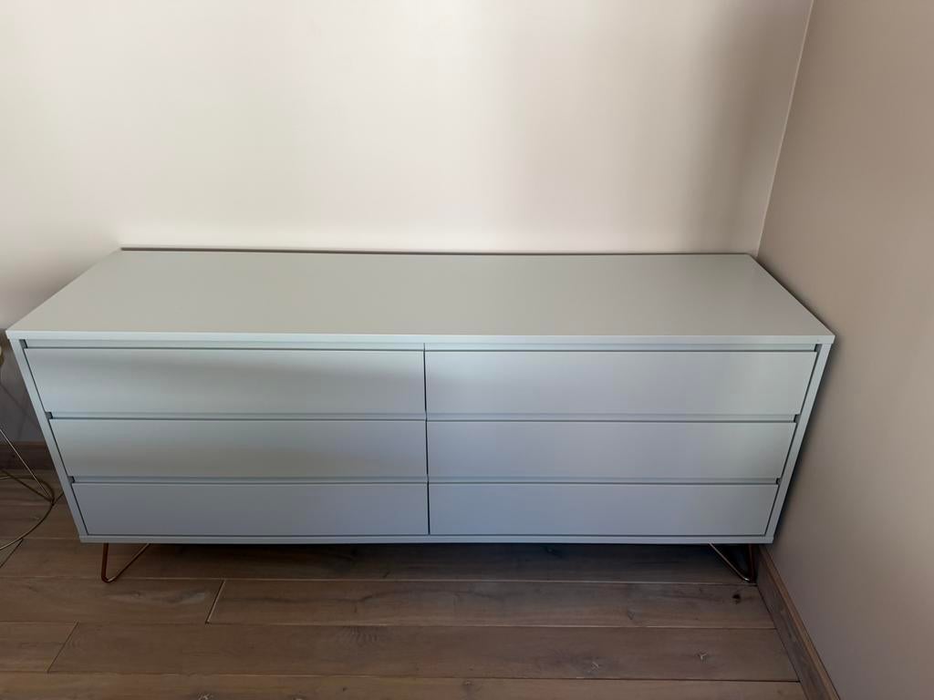 Commode lichtgrijs met rosegold poten, Ophalen, Zo goed als nieuw