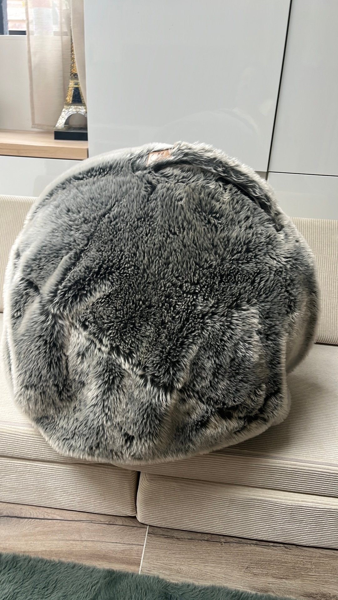 Zitbal fluffy, Ophalen, Zo goed als nieuw, Grijs