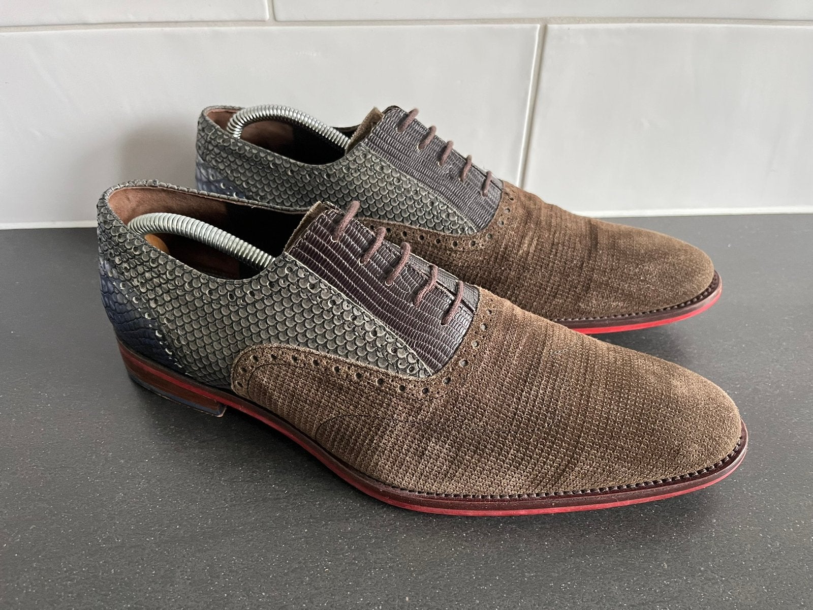 Floris van Bommel herenschoenen maat 8.5 / 42.5, Ophalen of Verzenden, Zo goed als nieuw, Overige kleuren, Veterschoenen