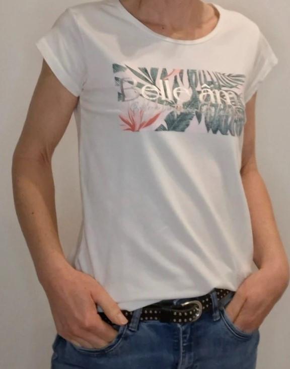 Citylife : wit t-shirt met tropische print , mt M, Maat 38/40 (M), Wit, Ophalen of Verzenden, Zo goed als nieuw