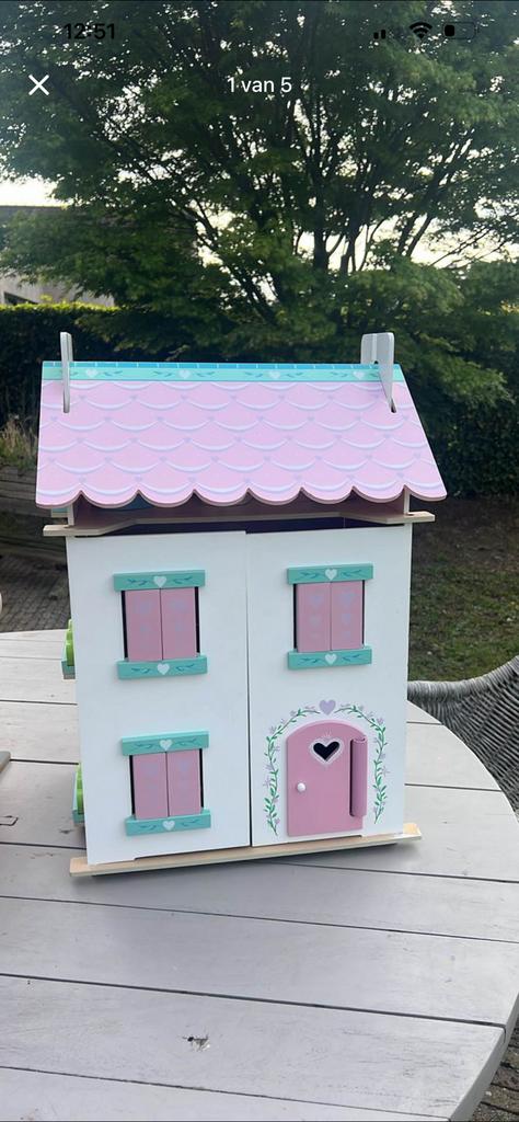 Haba poppenhuis 3 met toebehoren, Ophalen, Gebruikt