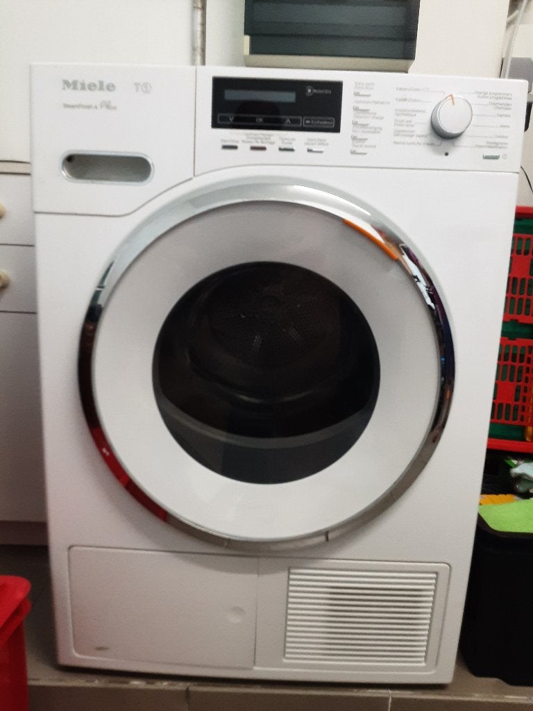 Droogkast Miele TMG640WP, Ophalen, 6 tot 8 kg, Gebruikt, Anti-kreukfase