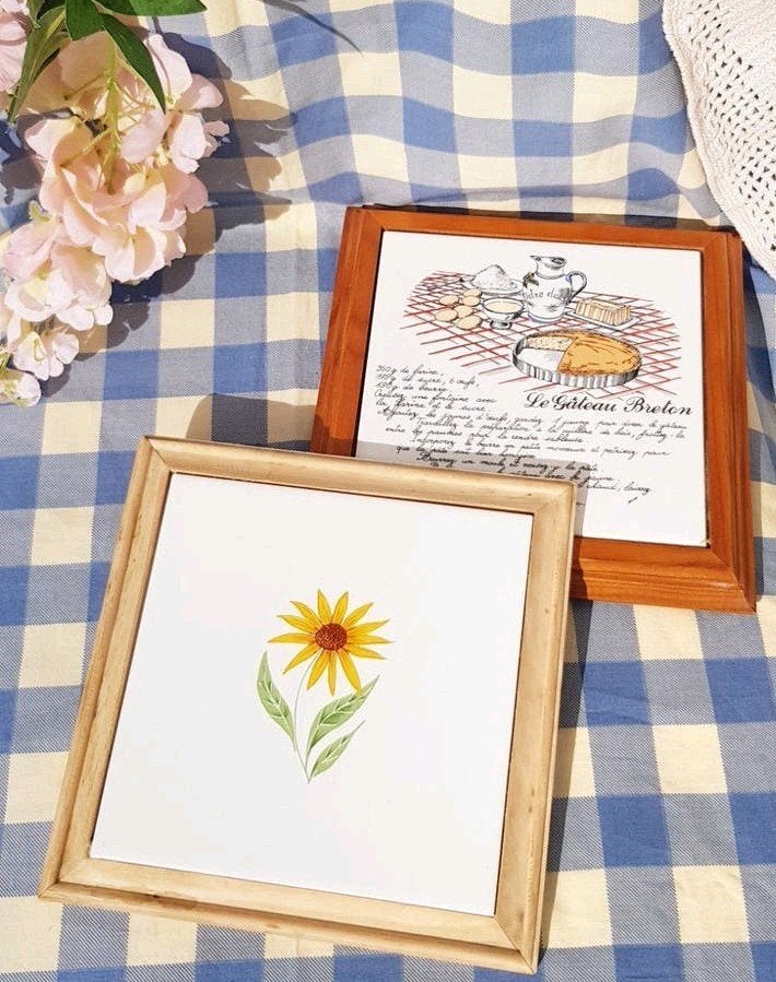 Dessous🌿 de plats vintage fleurs et recette 🌿, Enlèvement ou Envoi