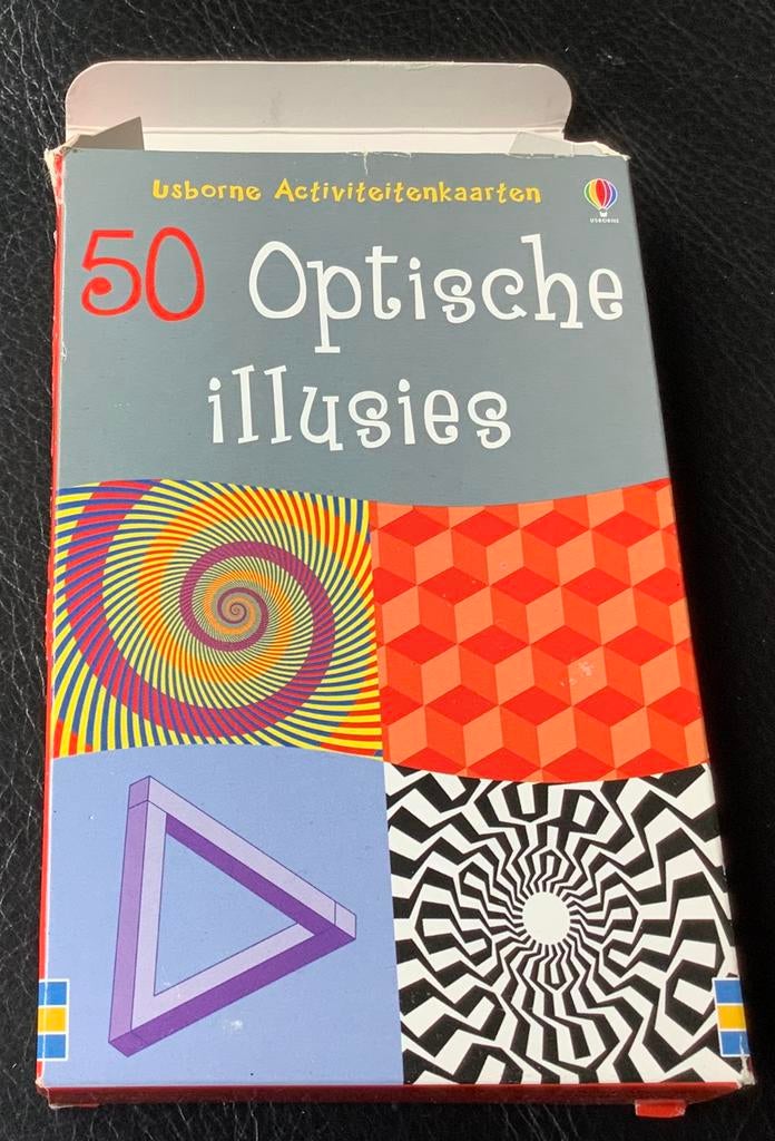 Usborne activiteitenkaarten - 50 optische illusies, Ophalen of Verzenden, Zo goed als nieuw